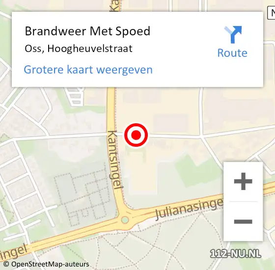 Locatie op kaart van de 112 melding: Brandweer Met Spoed Naar Oss, Hoogheuvelstraat op 3 januari 2019 03:30