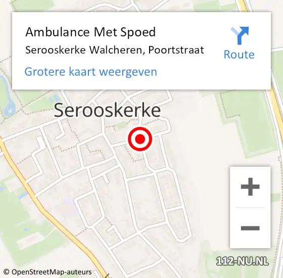 Locatie op kaart van de 112 melding: Ambulance Met Spoed Naar Serooskerke Walcheren, Poortstraat op 19 maart 2014 14:52