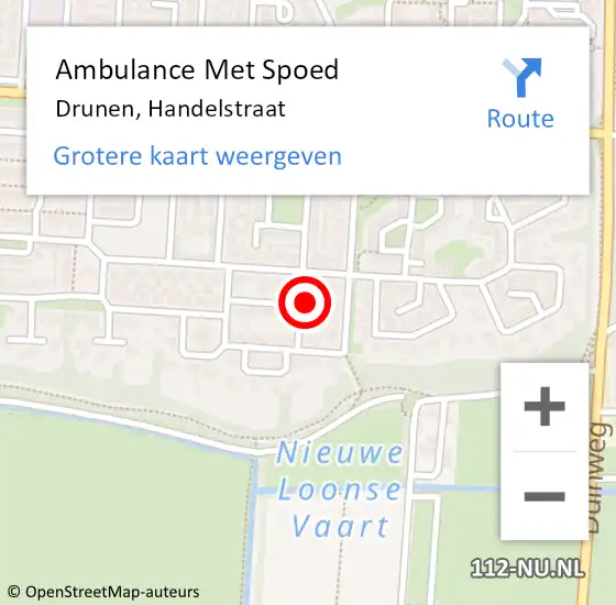 Locatie op kaart van de 112 melding: Ambulance Met Spoed Naar Drunen, Handelstraat op 19 maart 2014 14:52