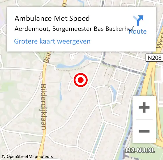 Locatie op kaart van de 112 melding: Ambulance Met Spoed Naar Aerdenhout, Burgemeester Bas Backerhof op 3 januari 2019 07:56