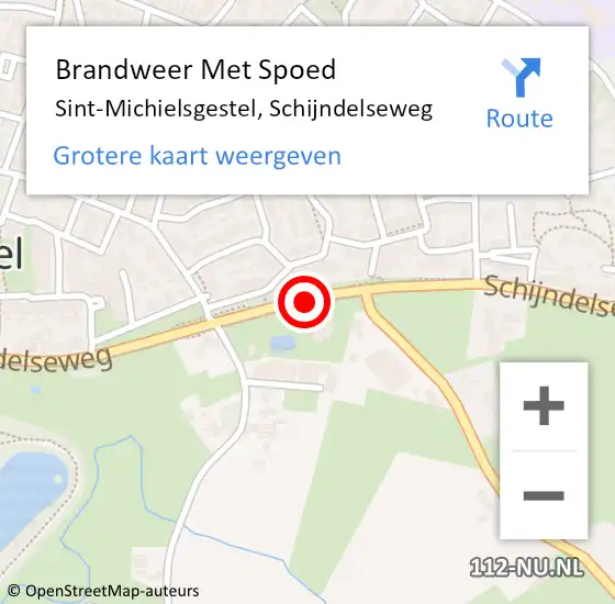 Locatie op kaart van de 112 melding: Brandweer Met Spoed Naar Sint-Michielsgestel, Schijndelseweg op 3 januari 2019 09:43