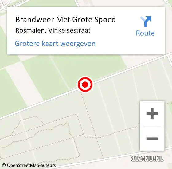 Locatie op kaart van de 112 melding: Brandweer Met Grote Spoed Naar Rosmalen, Vinkelsestraat op 3 januari 2019 09:51