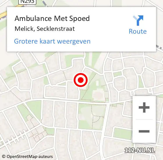 Locatie op kaart van de 112 melding: Ambulance Met Spoed Naar Melick, Secklenstraat op 19 maart 2014 15:08