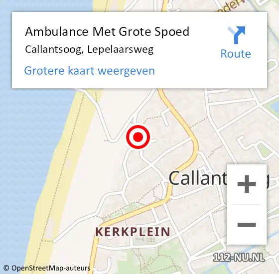 Locatie op kaart van de 112 melding: Ambulance Met Grote Spoed Naar Callantsoog, Lepelaarsweg op 3 januari 2019 16:05