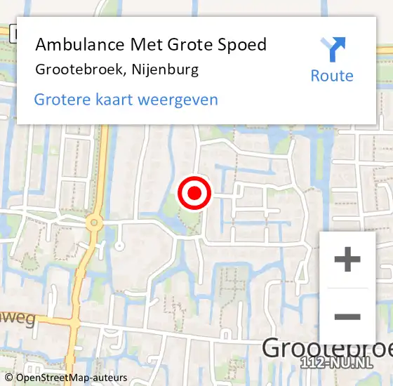 Locatie op kaart van de 112 melding: Ambulance Met Grote Spoed Naar Grootebroek, Nijenburg op 3 januari 2019 21:32