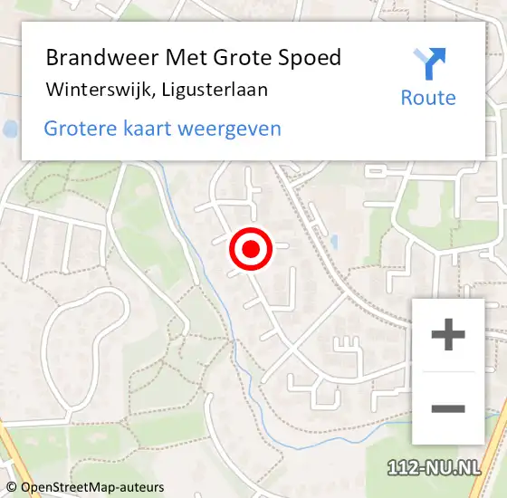 Locatie op kaart van de 112 melding: Brandweer Met Grote Spoed Naar Winterswijk, Ligusterlaan op 3 januari 2019 21:50