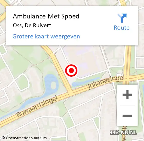 Locatie op kaart van de 112 melding: Ambulance Met Spoed Naar Oss, De Ruivert op 3 januari 2019 22:00