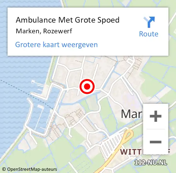 Locatie op kaart van de 112 melding: Ambulance Met Grote Spoed Naar Marken, Rozewerf op 4 januari 2019 01:58