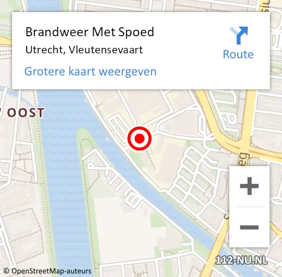Locatie op kaart van de 112 melding: Brandweer Met Spoed Naar Utrecht, Vleutensevaart op 4 januari 2019 03:09