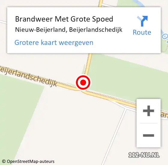 Locatie op kaart van de 112 melding: Brandweer Met Grote Spoed Naar Nieuw-Beijerland, Beijerlandschedijk op 4 januari 2019 05:23