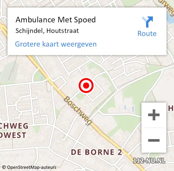 Locatie op kaart van de 112 melding: Ambulance Met Spoed Naar Schijndel, Houtstraat op 4 januari 2019 09:07