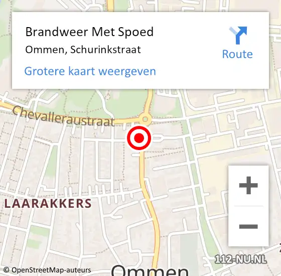 Locatie op kaart van de 112 melding: Brandweer Met Spoed Naar Ommen, Schurinkstraat op 4 januari 2019 10:49