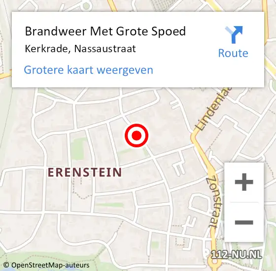 Locatie op kaart van de 112 melding: Brandweer Met Grote Spoed Naar Kerkrade, Nassaustraat op 4 januari 2019 11:49