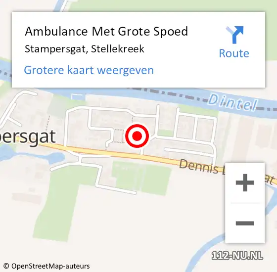 Locatie op kaart van de 112 melding: Ambulance Met Grote Spoed Naar Stampersgat, Stellekreek op 4 januari 2019 13:04