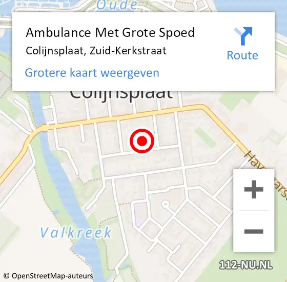 Locatie op kaart van de 112 melding: Ambulance Met Grote Spoed Naar Colijnsplaat, Zuid-Kerkstraat op 4 januari 2019 14:06