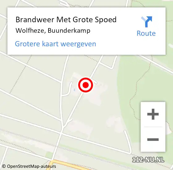 Locatie op kaart van de 112 melding: Brandweer Met Grote Spoed Naar Wolfheze, Buunderkamp op 4 januari 2019 16:54