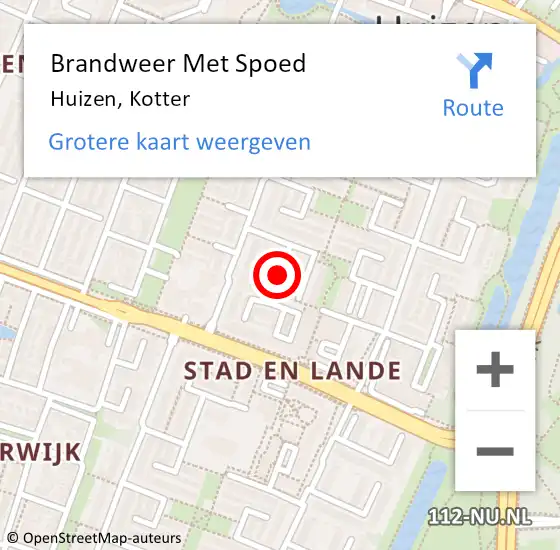 Locatie op kaart van de 112 melding: Brandweer Met Spoed Naar Huizen, Kotter op 4 januari 2019 17:20