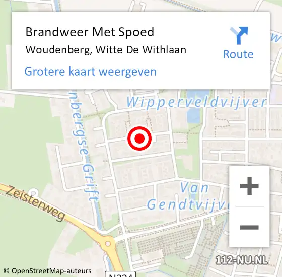 Locatie op kaart van de 112 melding: Brandweer Met Spoed Naar Woudenberg, Witte De Withlaan op 4 januari 2019 17:53