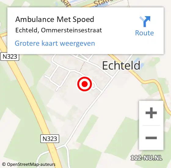 Locatie op kaart van de 112 melding: Ambulance Met Spoed Naar Echteld, Ommersteinsestraat op 4 januari 2019 19:54