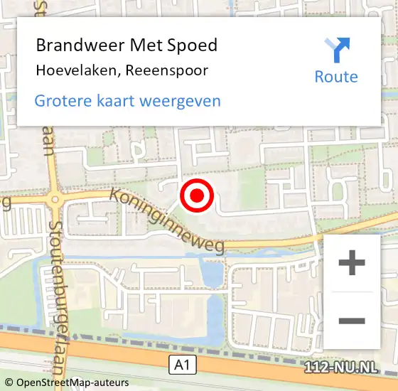 Locatie op kaart van de 112 melding: Brandweer Met Spoed Naar Hoevelaken, Reeenspoor op 4 januari 2019 20:11