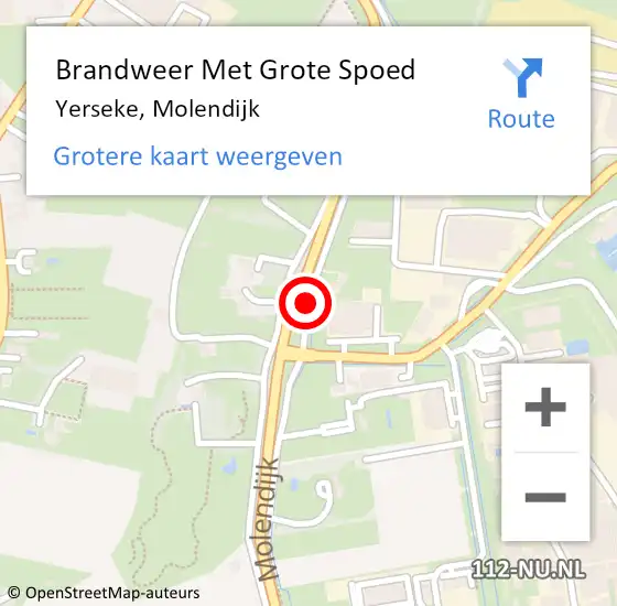 Locatie op kaart van de 112 melding: Brandweer Met Grote Spoed Naar Yerseke, Molendijk op 4 januari 2019 20:23