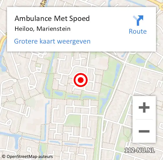 Locatie op kaart van de 112 melding: Ambulance Met Spoed Naar Heiloo, Marienstein op 4 januari 2019 21:03