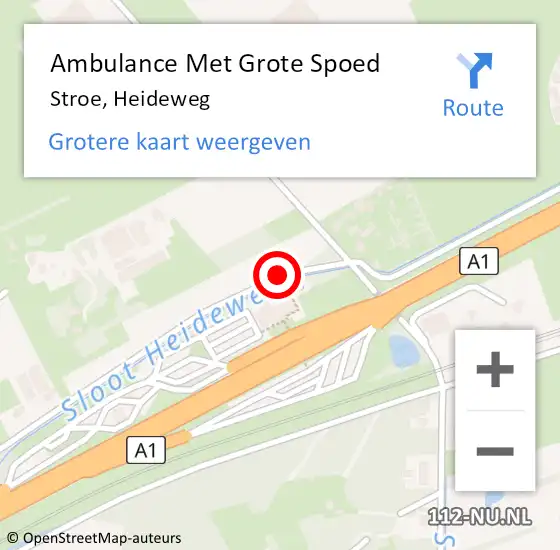Locatie op kaart van de 112 melding: Ambulance Met Grote Spoed Naar Stroe, Heideweg op 4 januari 2019 21:06