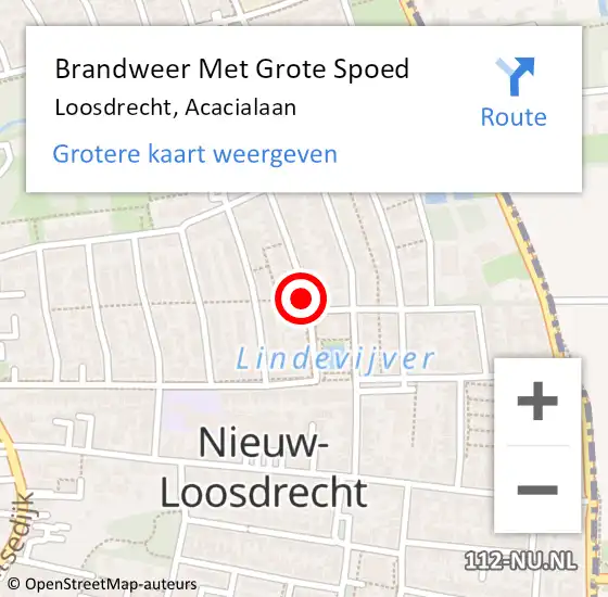 Locatie op kaart van de 112 melding: Brandweer Met Grote Spoed Naar Loosdrecht, Acacialaan op 4 januari 2019 21:06