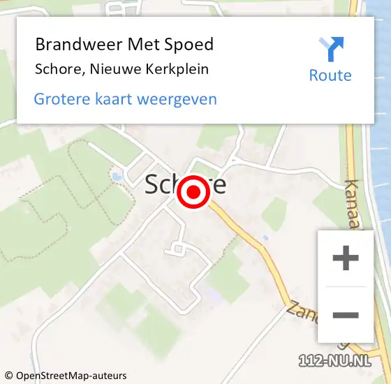 Locatie op kaart van de 112 melding: Brandweer Met Spoed Naar Schore, Nieuwe Kerkplein op 4 januari 2019 22:37