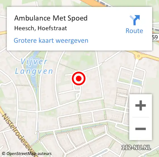 Locatie op kaart van de 112 melding: Ambulance Met Spoed Naar Heesch, Hoefstraat op 4 januari 2019 22:38