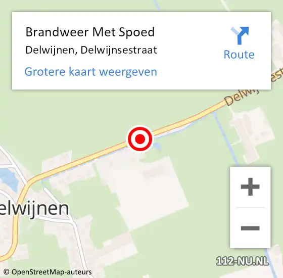 Locatie op kaart van de 112 melding: Brandweer Met Spoed Naar Delwijnen, Delwijnsestraat op 5 januari 2019 00:01