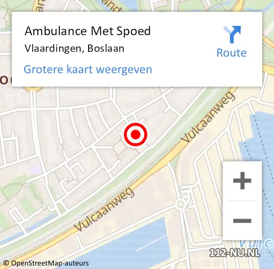 Locatie op kaart van de 112 melding: Ambulance Met Spoed Naar Vlaardingen, Boslaan op 5 januari 2019 03:52