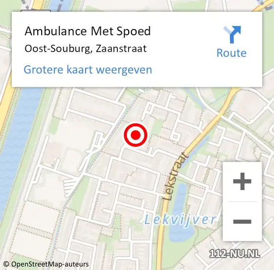 Locatie op kaart van de 112 melding: Ambulance Met Spoed Naar Oost-Souburg, Zaanstraat op 5 januari 2019 08:52