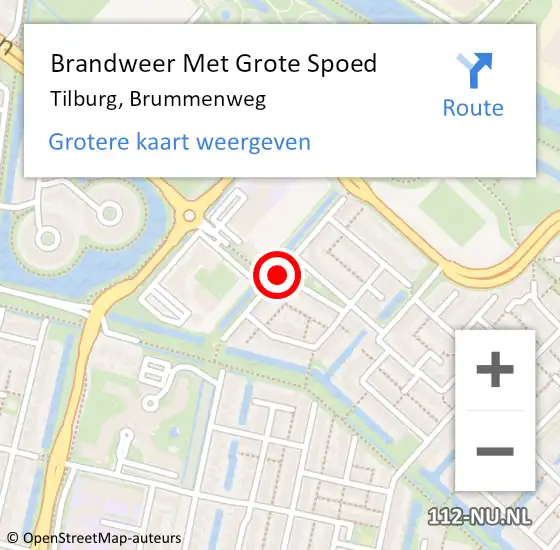 Locatie op kaart van de 112 melding: Brandweer Met Grote Spoed Naar Tilburg, Brummenweg op 5 januari 2019 10:05