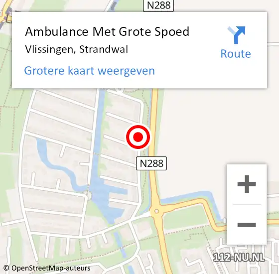 Locatie op kaart van de 112 melding: Ambulance Met Grote Spoed Naar Vlissingen, Strandwal op 5 januari 2019 14:40