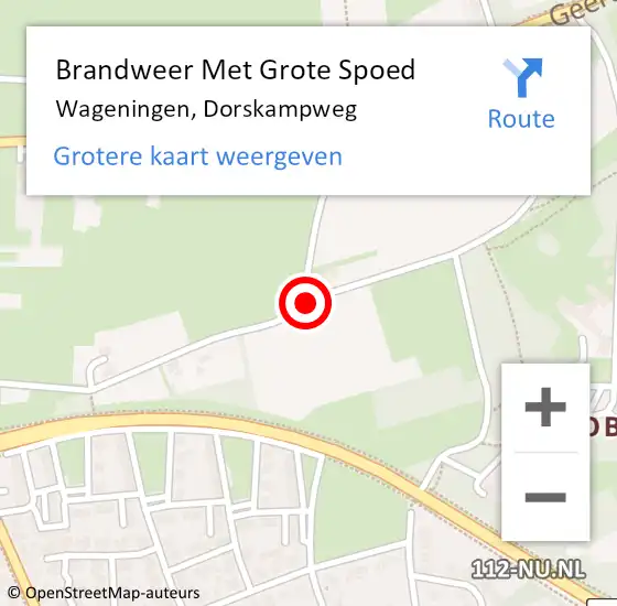 Locatie op kaart van de 112 melding: Brandweer Met Grote Spoed Naar Wageningen, Dorskampweg op 5 januari 2019 14:41