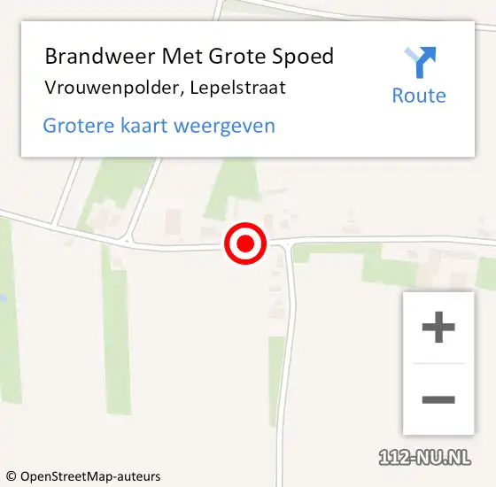 Locatie op kaart van de 112 melding: Brandweer Met Grote Spoed Naar Vrouwenpolder, Lepelstraat op 5 januari 2019 16:00