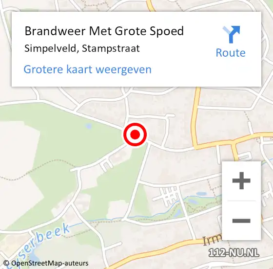 Locatie op kaart van de 112 melding: Brandweer Met Grote Spoed Naar Simpelveld, Stampstraat op 5 januari 2019 17:03