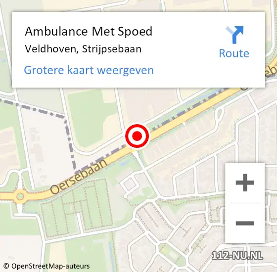 Locatie op kaart van de 112 melding: Ambulance Met Spoed Naar Veldhoven, Strijpsebaan op 5 januari 2019 17:07