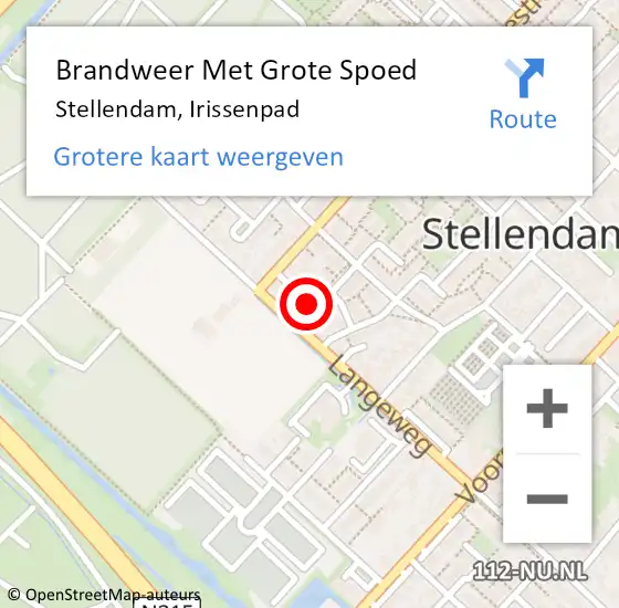 Locatie op kaart van de 112 melding: Brandweer Met Grote Spoed Naar Stellendam, Irissenpad op 5 januari 2019 17:30