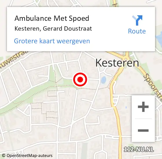 Locatie op kaart van de 112 melding: Ambulance Met Spoed Naar Kesteren, Gerard Doustraat op 5 januari 2019 19:10