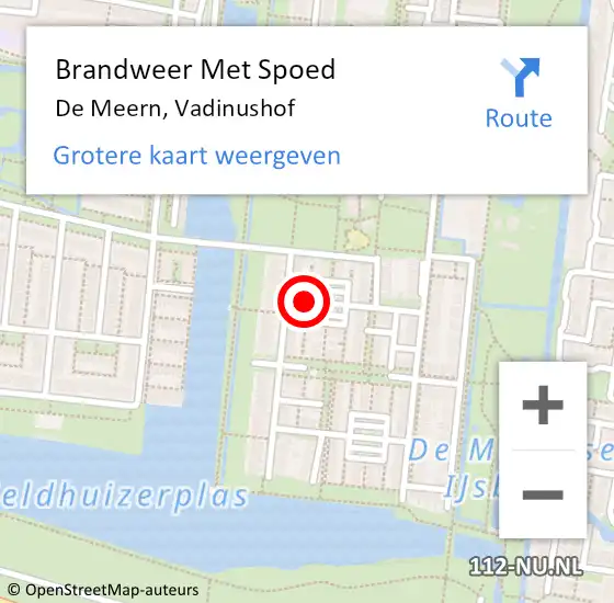 Locatie op kaart van de 112 melding: Brandweer Met Spoed Naar De Meern, Vadinushof op 5 januari 2019 19:44