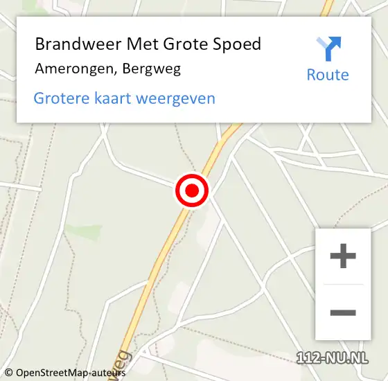 Locatie op kaart van de 112 melding: Brandweer Met Grote Spoed Naar Amerongen, Bergweg op 5 januari 2019 20:00