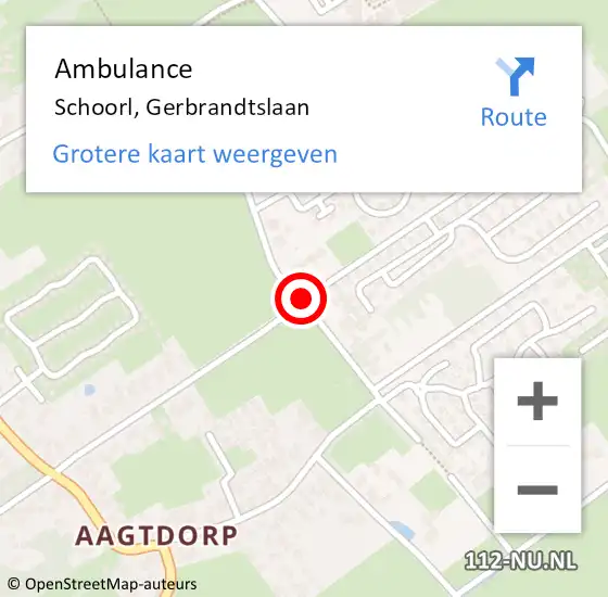 Locatie op kaart van de 112 melding: Ambulance Schoorl, Gerbrandtslaan op 5 januari 2019 20:01
