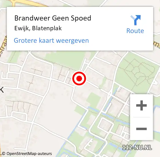 Locatie op kaart van de 112 melding: Brandweer Geen Spoed Naar Ewijk, Blatenplak op 5 januari 2019 20:51