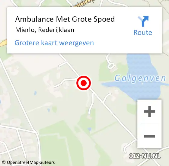 Locatie op kaart van de 112 melding: Ambulance Met Grote Spoed Naar Mierlo, Rederijklaan op 5 januari 2019 23:07