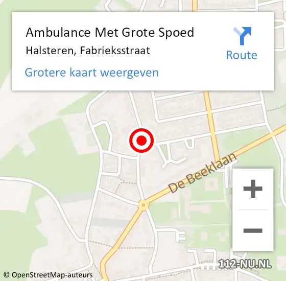 Locatie op kaart van de 112 melding: Ambulance Met Grote Spoed Naar Halsteren, Fabrieksstraat op 5 januari 2019 23:29