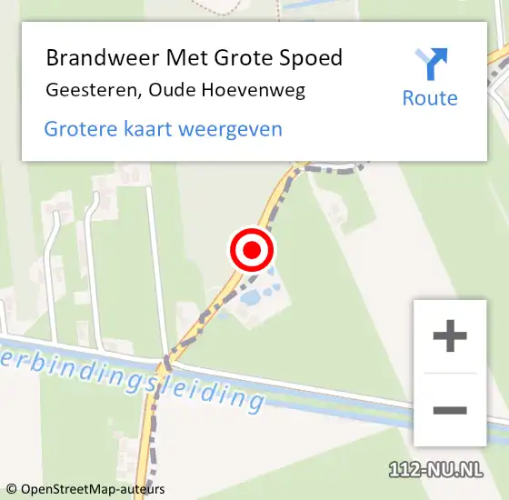 Locatie op kaart van de 112 melding: Brandweer Met Grote Spoed Naar Geesteren, Oude Hoevenweg op 6 januari 2019 01:23