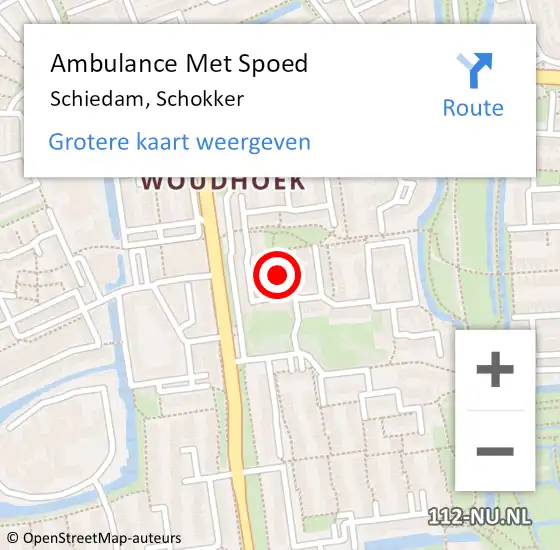 Locatie op kaart van de 112 melding: Ambulance Met Spoed Naar Schiedam, Schokker op 6 januari 2019 02:25