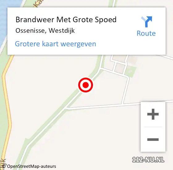 Locatie op kaart van de 112 melding: Brandweer Met Grote Spoed Naar Ossenisse, Westdijk op 6 januari 2019 02:54